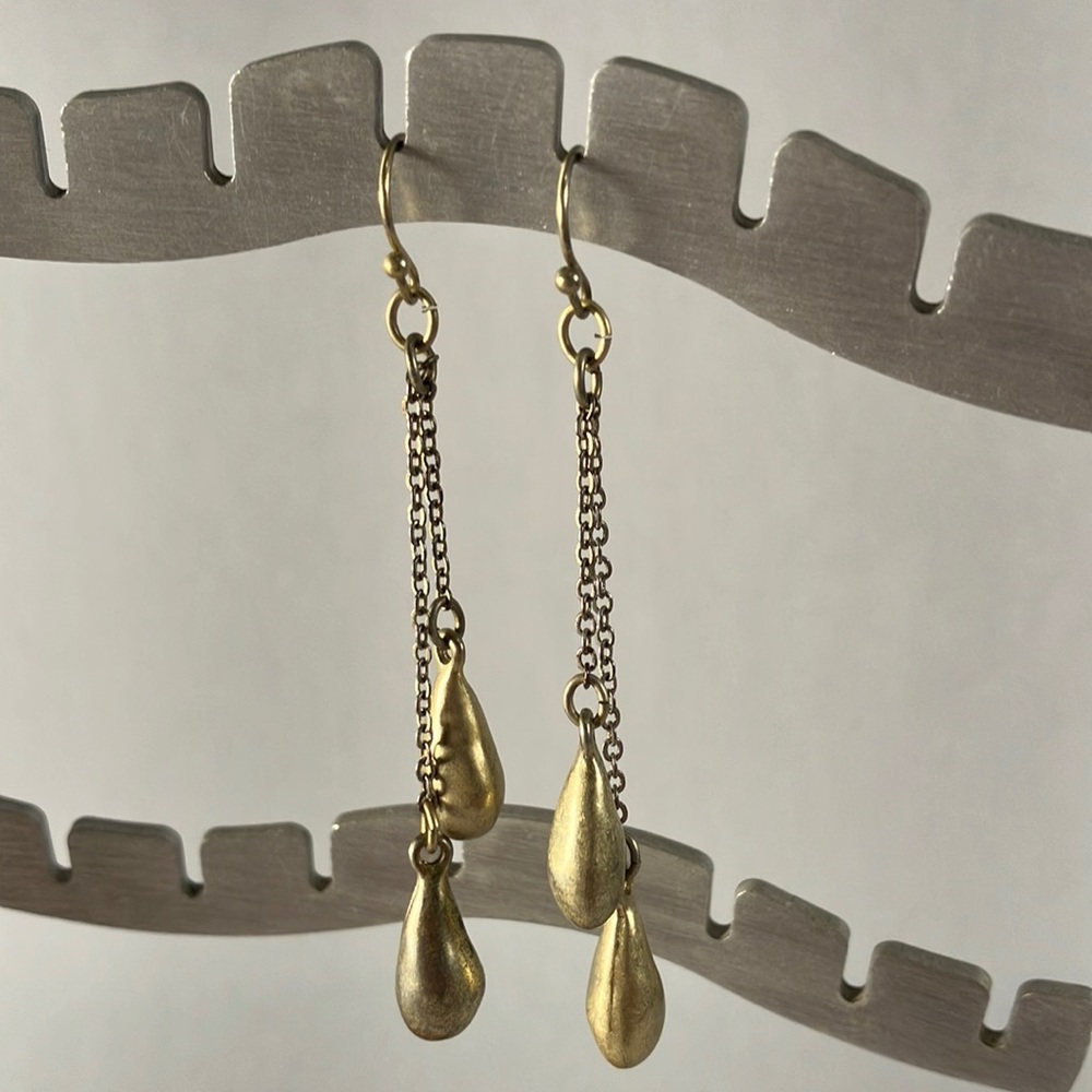 Gold Seed Pod Dangle Earrings